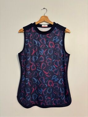 Grand Slam Performance Floral Sleeveless Top - Size Medium